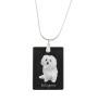 Bichon Bolognese, Bolo, Botoli, Bottolo - Crystal pendant with dog, silver necklace with photo, personalised pendant by Art-Dog brand