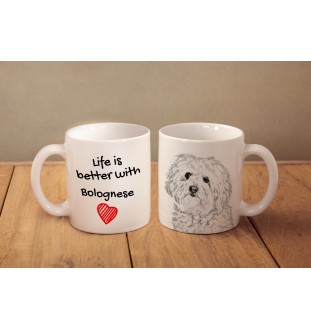 Bichon bolonais, Bolognese - tasse avec chien, tasse avec photo, cadeau personnalisé de la marque Art-Dog