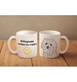 Bologneser, Bichon Bolognese - Tasse mit Hund, fröhliche Tasse für Hundeliebhaber, personalisiertes Geschenk der Marke Art-Dog