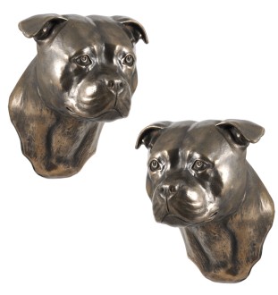 English Staffordshire Terrier - Dog statue, hanging bust, unique decoration for dog lover by Art-Dog brand