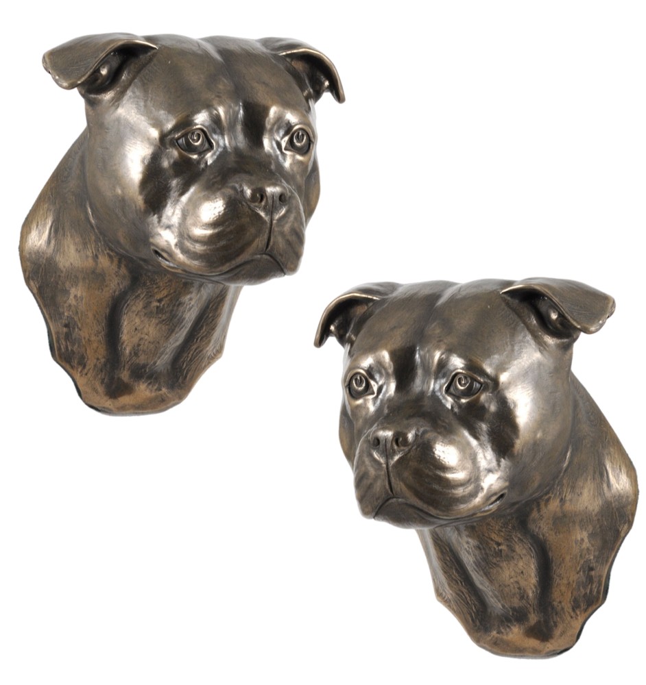 English Staffordshire Terrier - Dog statue, hanging bust, unique decoration for dog lover by Art-Dog brand