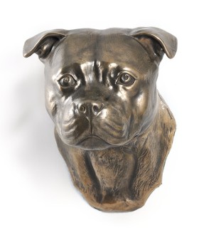 English Staffordshire Terrier - Dog statue, hanging bust, unique decoration for dog lover by Art-Dog brand