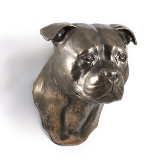 Englischer Staffordshire-Terrier - Hundestatue, hängende Büste, einzigartige Dekoration für Hundeliebhaber der Marke Art-Dog