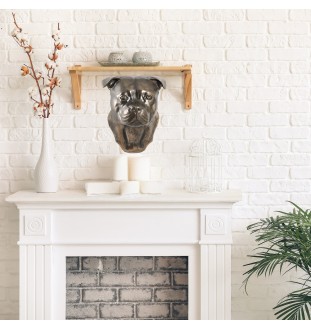 English Staffordshire Terrier - Dog statue, hanging bust, unique decoration for dog lover by Art-Dog brand