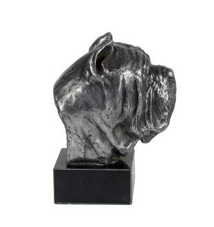 Neapolitan Mastiff, Mastino Napoletano - figurine on marble, covered with silver metal, handmade, brand Art-Dog