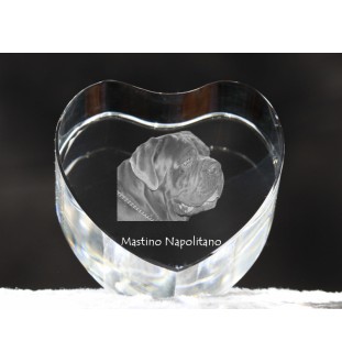 Mâtin napolitain, Mâtin de Naples, Napolitain - une photo de chien dans un cristal, un cœur en cristal, un cadre photo exceptionnel de la marque Art-Dog
