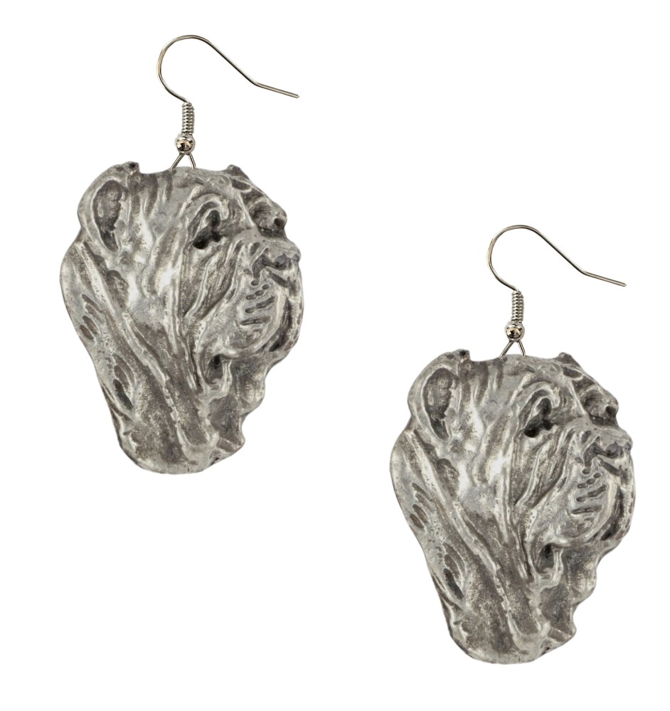 Neapolitan Mastiff, Mastino Napoletano II - hanging earrings with dogs, charming jewelry for a dog mom, a gift for a girl from the Art-Dog brand
