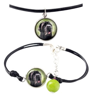 Neapolitan Mastiff, Mastino Napoletano - a set of jewelry with your photo, handmade set, bracelet and necklace by Art.-Dog brand
