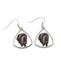 Mâtin napolitain, Mâtin de Naples, Napolitain - boucles d'oreilles avec une photo et un motif de chien géométrique Art-Dog