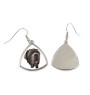 Mâtin napolitain, Mâtin de Naples, Napolitain - boucles d'oreilles avec une photo et un motif de chien géométrique Art-Dog