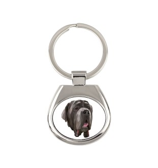 Mastino Napoletano, Neapolitanischer Mastiff - geometrischer Schlüsselanhänger mit Foto und Aufschrift Art-Dog
