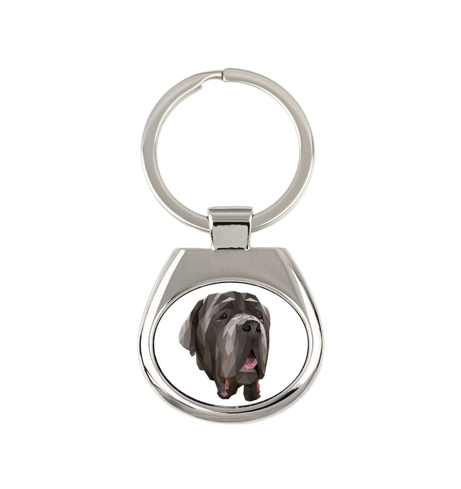 Neapolitan Mastiff, Mastino Napoletano - geometric keychain with a photo and the inscription Art-Dog