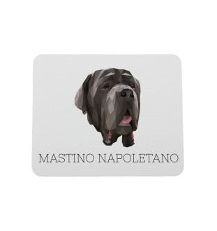 Neapolitan Mastiff, Mastino Napoletano - geometric mouse pad with a picture and text by Art-Dog