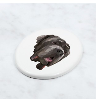 Neapolitan Mastiff, Mastino Napoletano - a plate with a geometric design and the brand name Art-Dog
