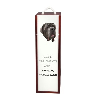 Neapolitan Mastiff, Mastino Napoletano - geometric box with a picture and inscription for wine by Art-Dog