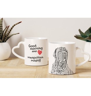 Mastino Napoletano, Neapolitanischer Mastiff - Tasse mit Hund, entzückende Tasse mit herzförmigem Henkel, universelles Geschenk der Marke Art-Dog