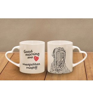 Neapolitan Mastiff, Mastino Napoletano - cup with a dog, adorable cup with a heart-shaped handle, universal gift from the Art-Dog brand