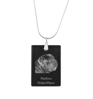 Mâtin napolitain, Mâtin de Naples, Napolitain - Pendentif en cristal avec chien, collier en argent avec photo, pendentif personnalisé par la marque Art-Dog