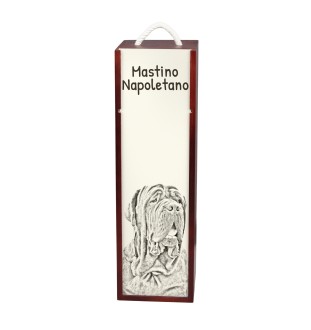 Neapolitan Mastiff, Mastino Napoletano - wine box with a dog, alcohol box with graphics, personalized gift box from the Art-Dog brand