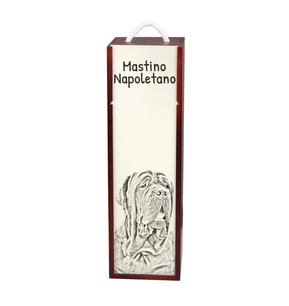 Mâtin napolitain, Mâtin de Naples, Napolitain - boîte à vin avec chien, boîte à alcool avec graphisme, boîte cadeau personnalisée de la marque Art-Dog