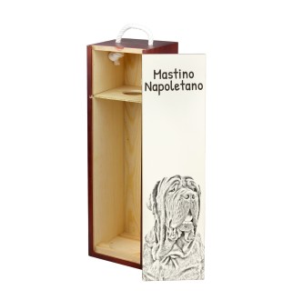 Neapolitan Mastiff, Mastino Napoletano - wine box with a dog, alcohol box with graphics, personalized gift box from the Art-Dog brand