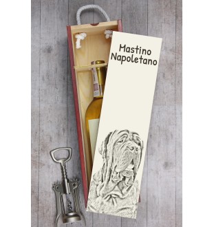 Neapolitan Mastiff, Mastino Napoletano - wine box with a dog, alcohol box with graphics, personalized gift box from the Art-Dog brand
