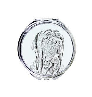 Mâtin napolitain, Mâtin de Naples, Napolitain - miroir de poche avec chien, miroir personnalisé pour sac à main, miroir compact avec impression de la marque Art-Dog