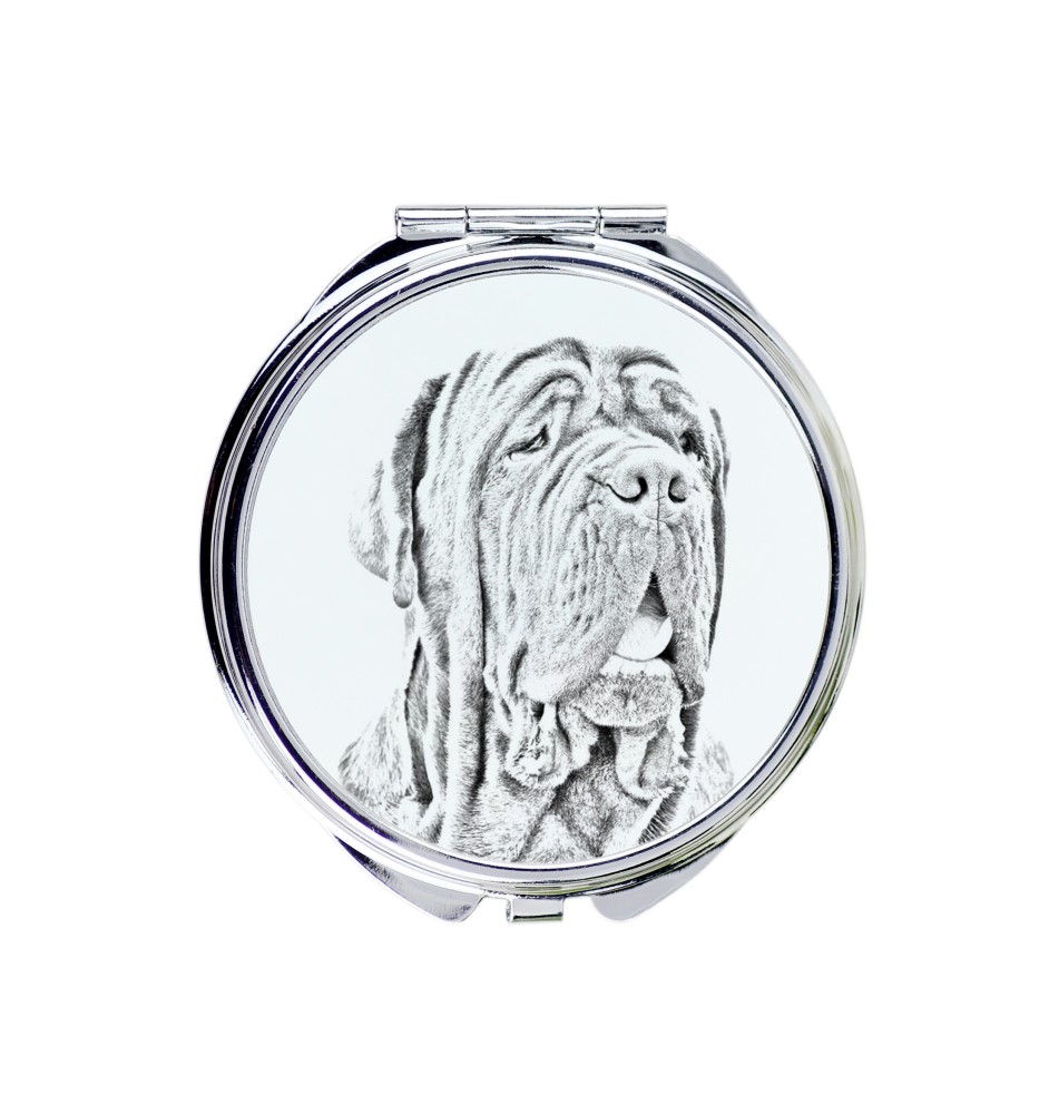 Mâtin napolitain, Mâtin de Naples, Napolitain - miroir de poche avec chien, miroir personnalisé pour sac à main, miroir compact avec impression de la marque Art-Dog
