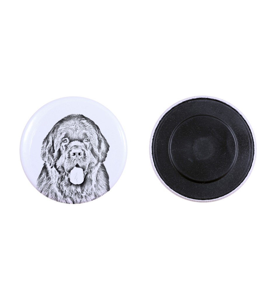 Newfoundland, Newfs, Newfies - magnet with a dog's pupil, exceptionally light, strong magnet, handmade product by the Art-Dog brand