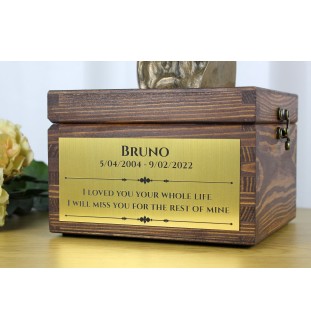 Chien de Terre-neuve, retriever de Terre-Neuve - urne pour les cendres du chien avec une statuette, petite urne pour chien, urne personnalisée avec le buste du chien de la marque Art-Dog