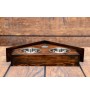 Newfoundland, Newfs, Newfies - wooden stand with bowls for a dog, decorative dog bowls, a gift for adopting a dog from the Art-Dog brand
