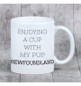 Newfoundland, Newfs, Newfies - cup with a geometric dog image and the inscription Art-Dog