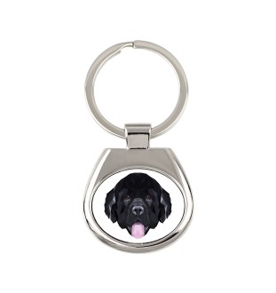 Neufundländer, Newfoundland - geometrischer Schlüsselanhänger mit Foto und Aufschrift Art-Dog