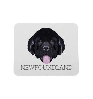 Neufundländer, Newfoundland - geometrisches Mauspad mit Bild und Aufschrift von Art-Dog