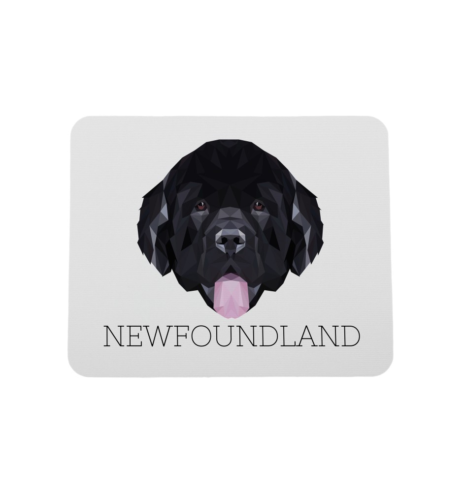 Neufundländer, Newfoundland - geometrisches Mauspad mit Bild und Aufschrift von Art-Dog