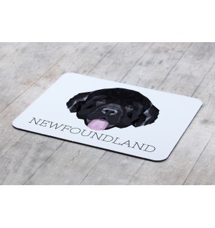 Neufundländer, Newfoundland - geometrisches Mauspad mit Bild und Aufschrift von Art-Dog