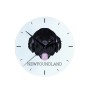Neufundländer, Newfoundland - geometrische Wanduhr mit Bild und Aufschrift der Marke Art-Dog