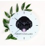 Neufundländer, Newfoundland - geometrische Wanduhr mit Bild und Aufschrift der Marke Art-Dog