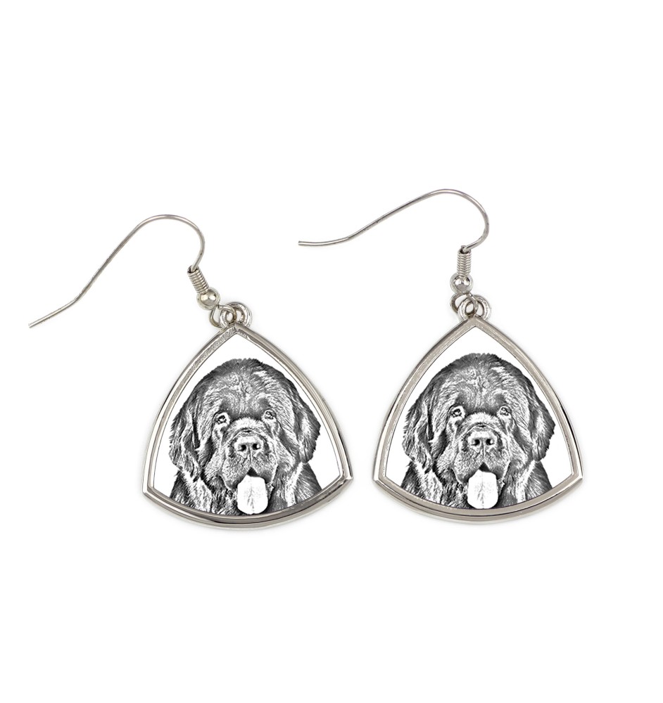 Chien de Terre-neuve, retriever de Terre-Neuve - boucles d'oreilles avec chien, boucles d'oreilles pendantes avec photo, bijoux personnalisés avec impression de la marque Art-Dog
