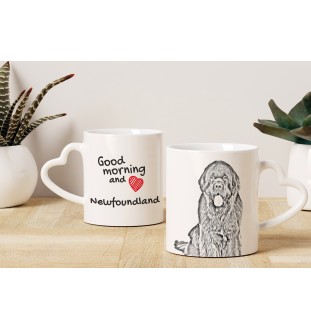 Neufundländer, Newfoundland - Tasse mit Hund, entzückende Tasse mit herzförmigem Henkel, universelles Geschenk der Marke Art-Dog