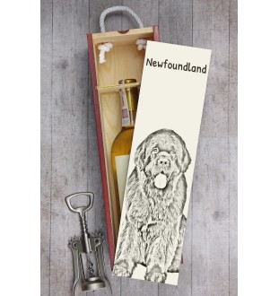 Neufundländer, Newfoundland - Weinbox mit Hund, Alkoholbox mit Grafik, personalisierte Geschenkbox der Marke Art-Dog