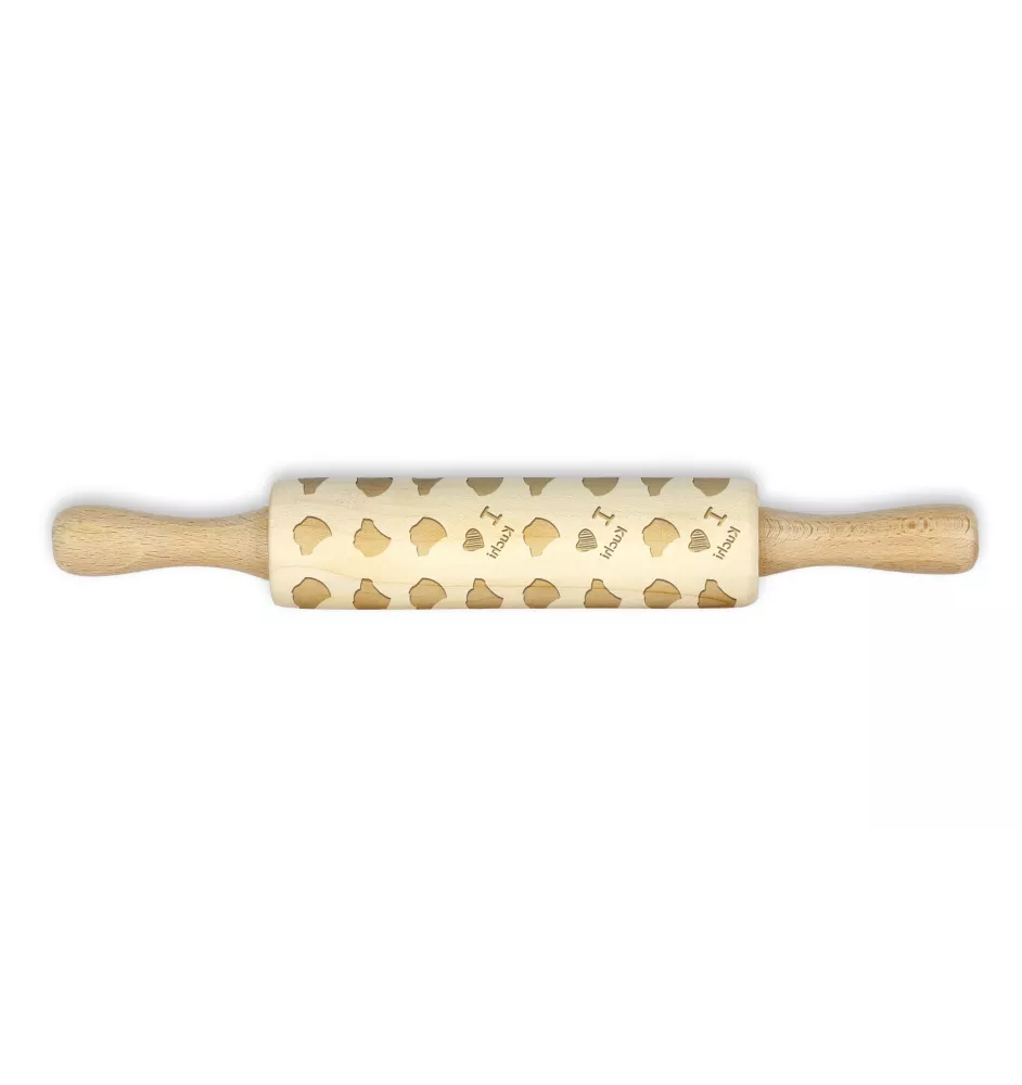 Kuchi dog, Afghan Shepherd, Sage Jangi - small rolling pin with a dog pattern, a rolling pin for children's dough, decorating ceramic clay by Art-Dog brand