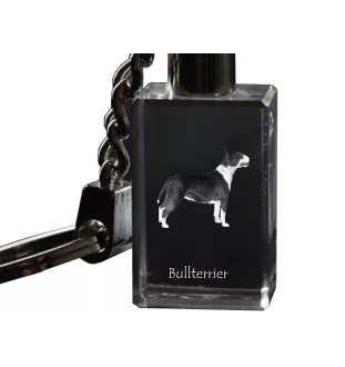 Bull Terrier, Bullterrier - Schlüsselanhänger aus Kristall mit Hundefoto, beleuchteter Schlüsselanhänger, einzigartiges Geschenk der Marke Art-Dog