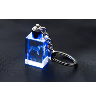 Bull Terrier, Bullterrier - Schlüsselanhänger aus Kristall mit Hundefoto, beleuchteter Schlüsselanhänger, einzigartiges Geschenk der Marke Art-Dog