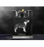Bull Terrier, Bully - Candle holder with dog photo, crystal tealight holder, personalised gift by Art-Dog brand