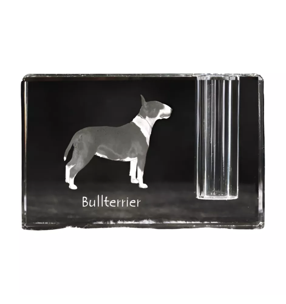 Bulterier penholder kryształowy z psem Art-Dog