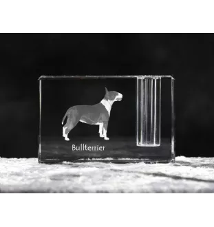Bulterier penholder kryształowy z psem Art-Dog