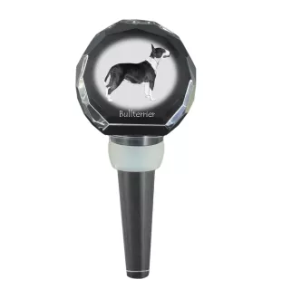 Bulterier grubszy stopper do wina z psem Art-Dog