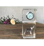 Bull Terrier, Bully - crystal clock with a photo, a photo of a dog in crystal, personalized desk clock by Art-Dog brand