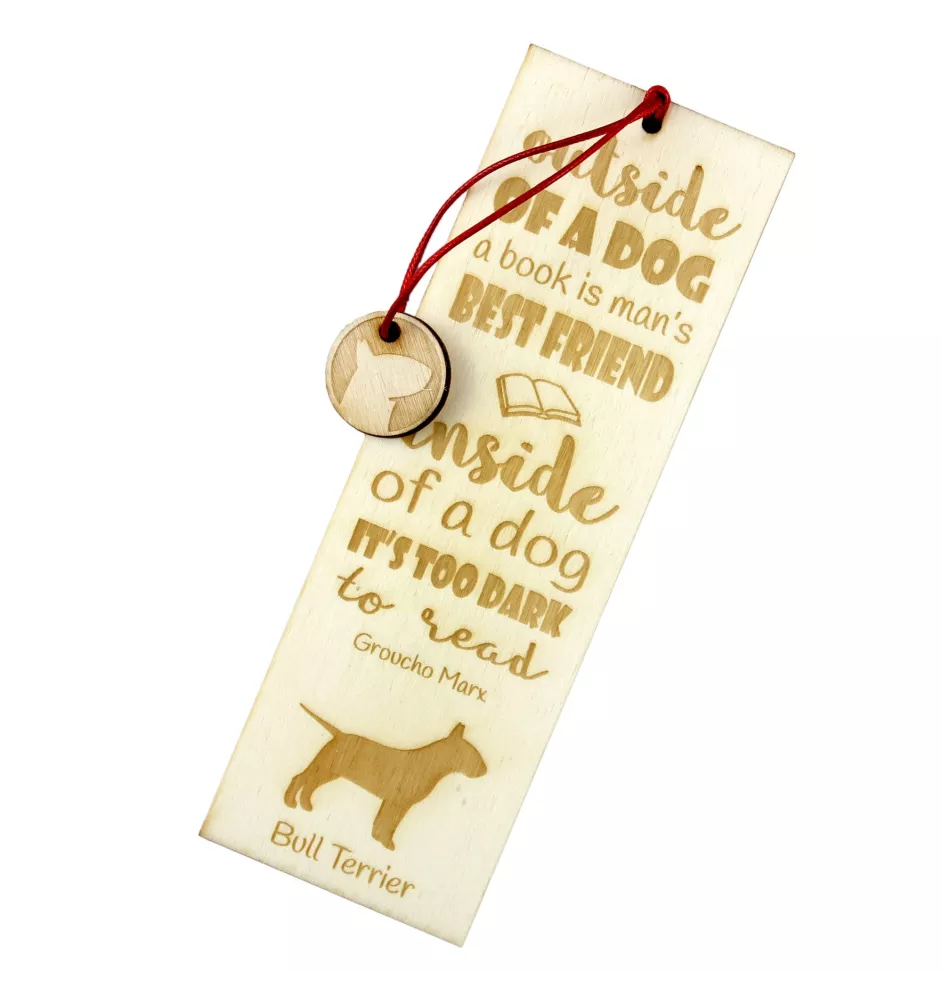 Bull Terrier, Bully - dog bookmark, personalized bookmark, gift for bookworm from Art-Dog brand